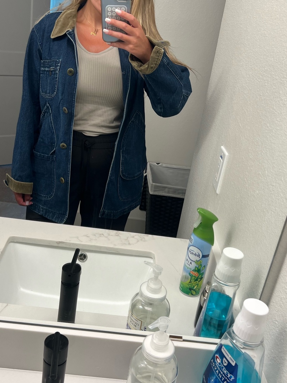 Women’s L.L. Bean 90’s vintage Blue Denim Barn Jacket lined size small - Picture 10 of 12